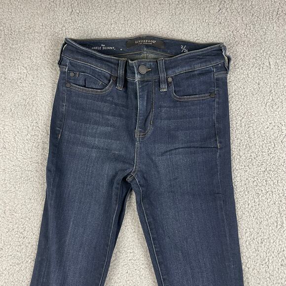 Liverpool Los Angeles Women's Sz. 2 Waist 26 Blue 5 Pocket Jeans - Picture 2 of 13